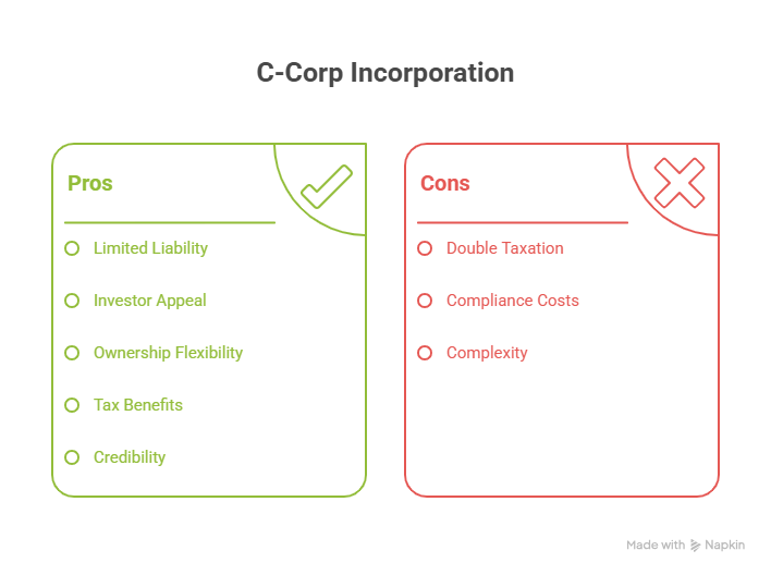 c corp for pros and cons for startups